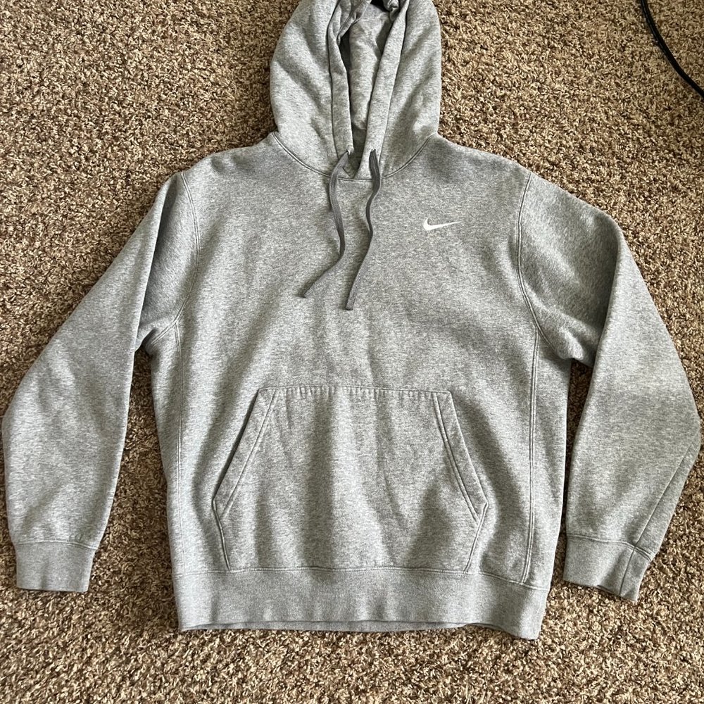 Nike Swoosh Gray Men Hoodie Medium